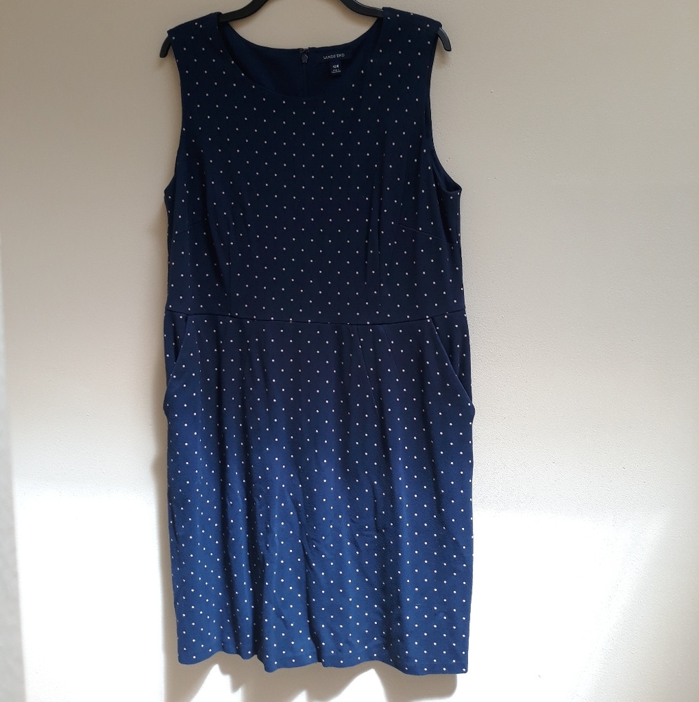 Lands' End Sleeveless Shift Dress with Pockets! sz 16W